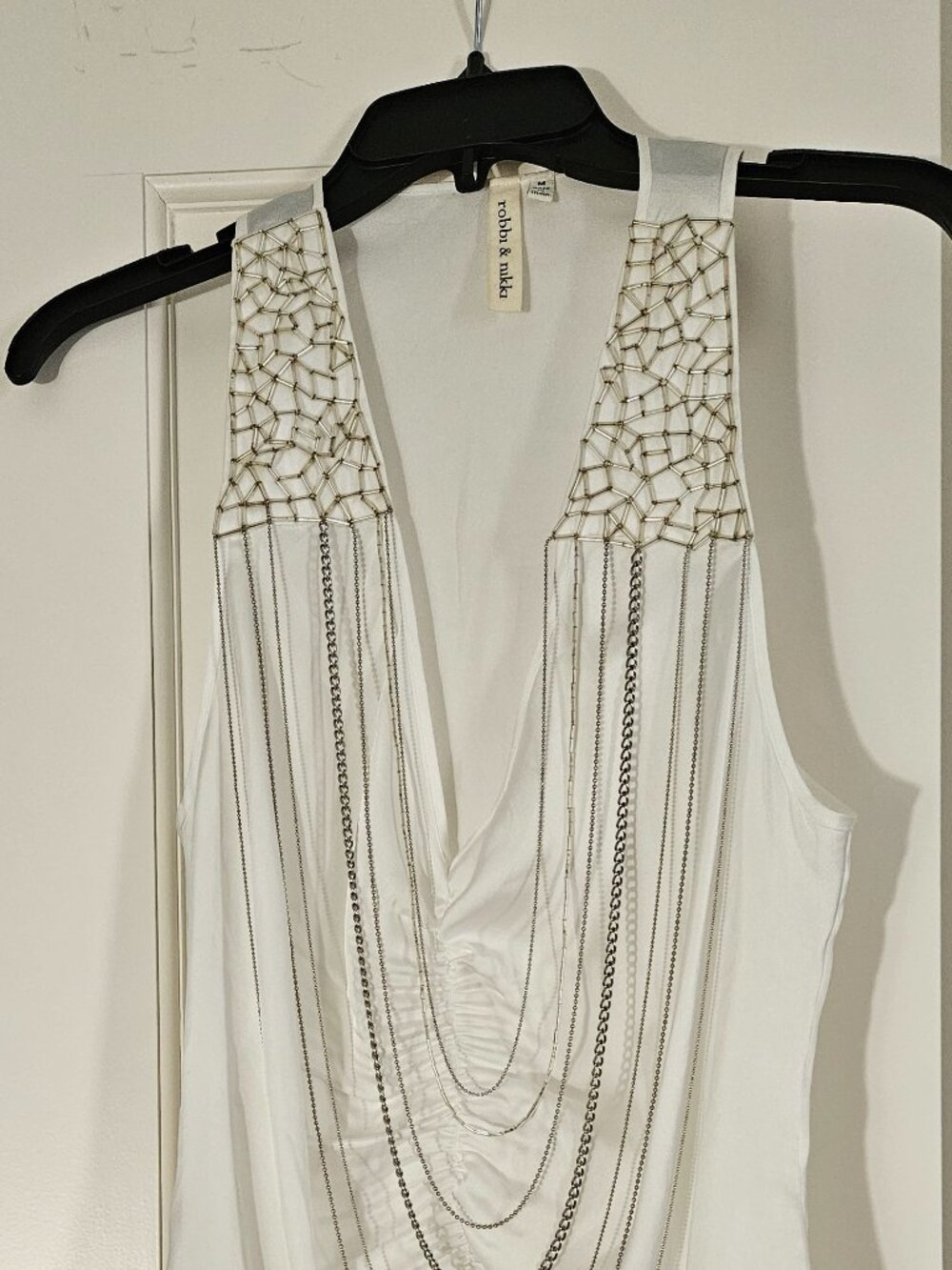 Embellished white tank